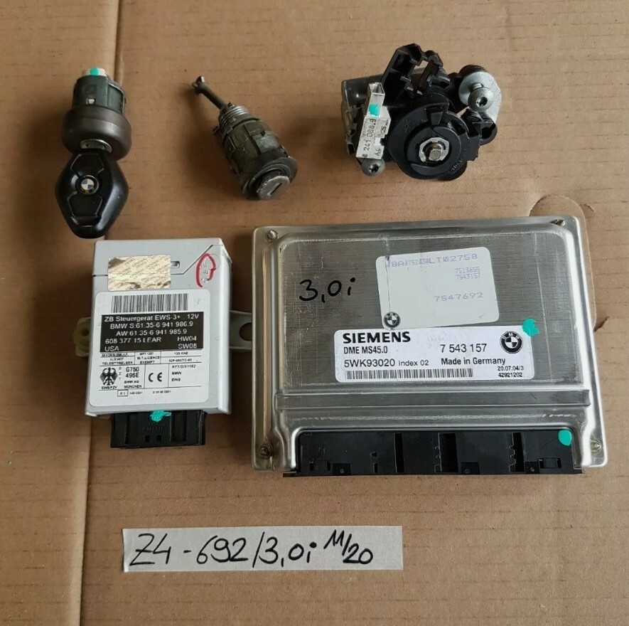 BMW Z4 E85 Motorsteuergerät 7547692 M54 Motor EWS Modul 6941986 Zündschloss – Bild 1