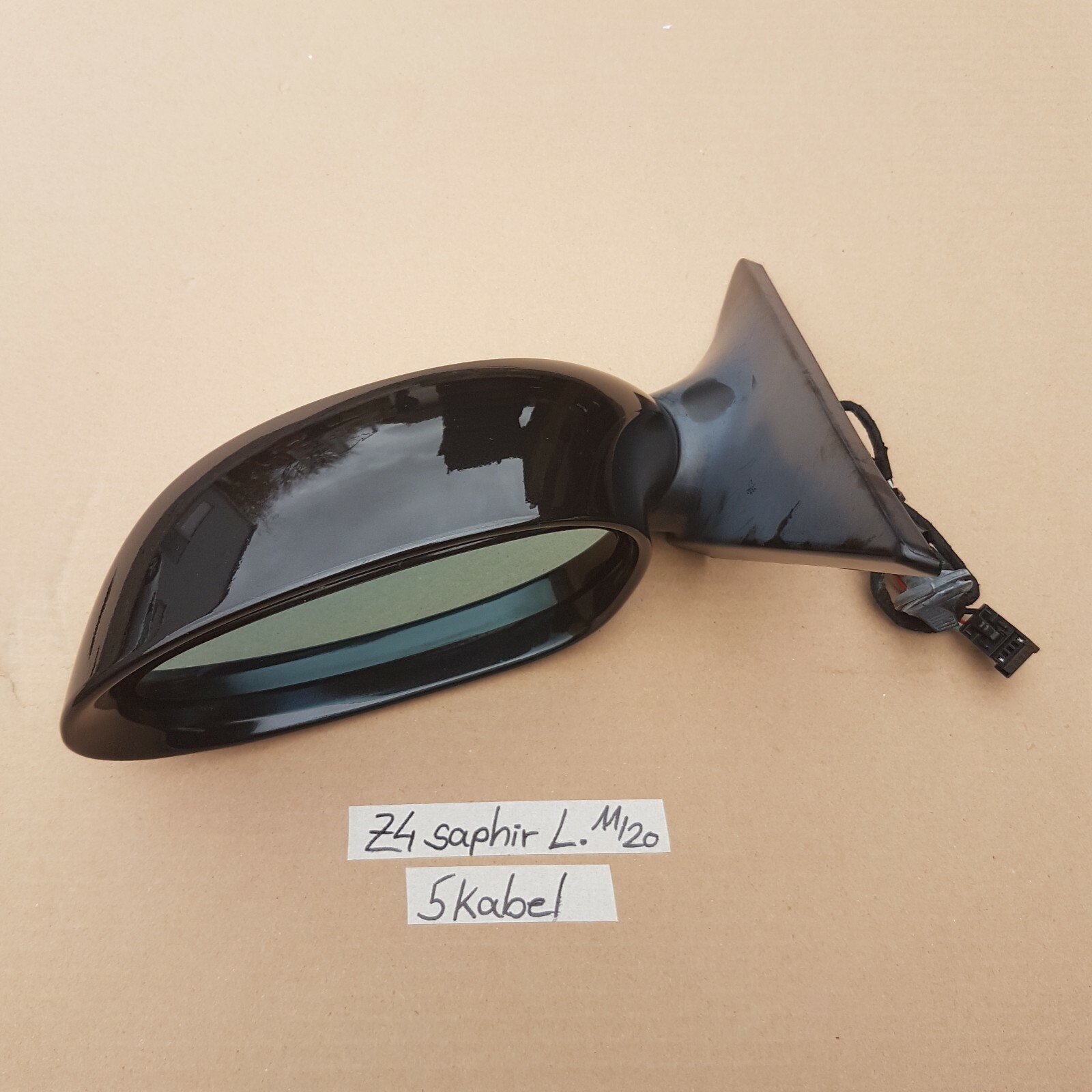 BMW Z4 E85 Seiten Außen Spiegel mit Motor LINKS black saphir schwarz metallic – Bild 1