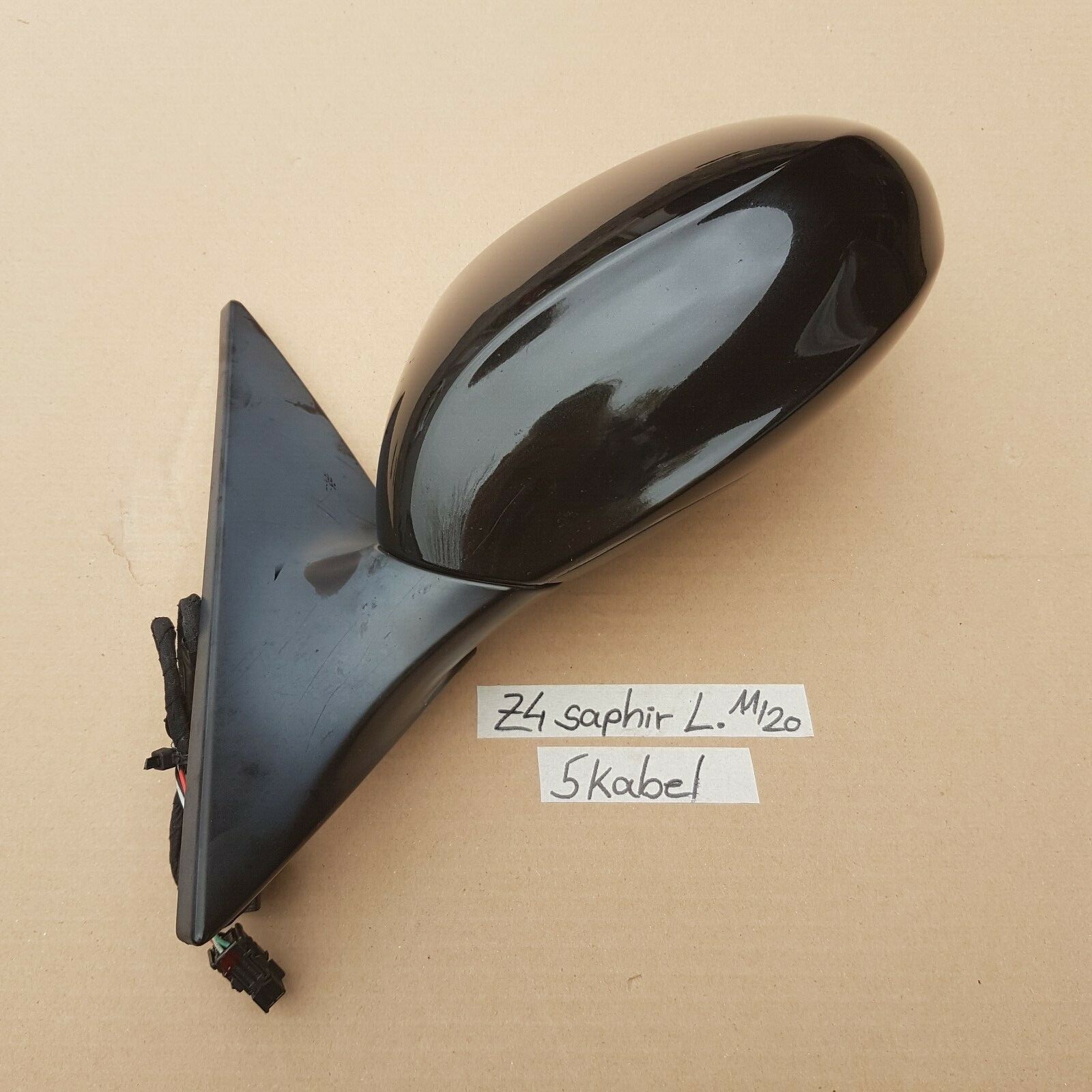 BMW Z4 E85 Seiten Außen Spiegel mit Motor LINKS black saphir schwarz metallic – Bild 2