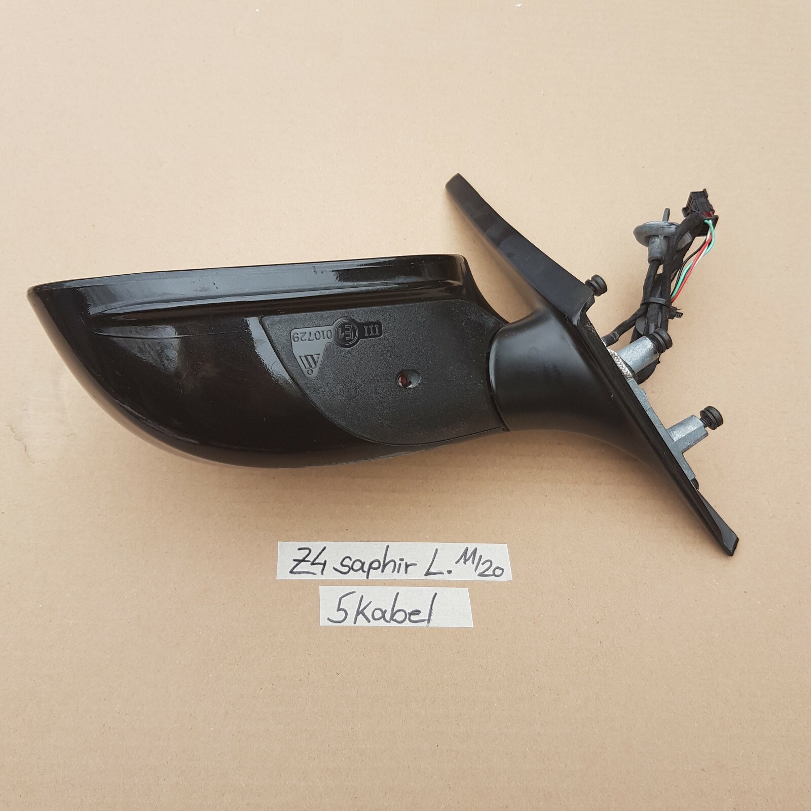 BMW Z4 E85 Seiten Außen Spiegel mit Motor LINKS black saphir schwarz metallic – Bild 3