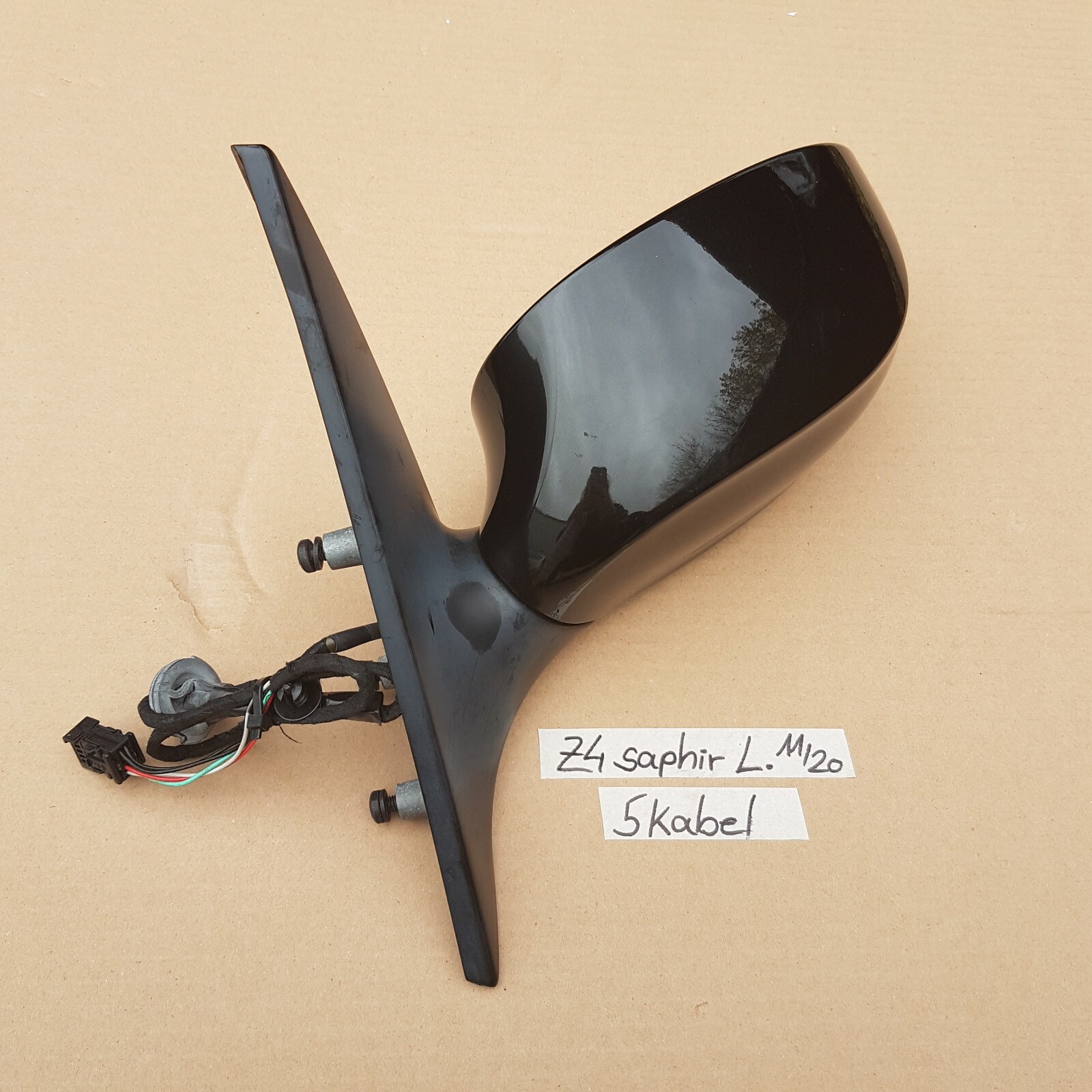 BMW Z4 E85 Seiten Außen Spiegel mit Motor LINKS black saphir schwarz metallic – Bild 4