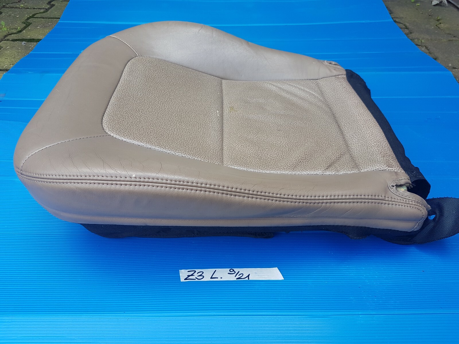 BMW Z3 Fahrer Sitz Unterteil Leder beige Sitzfläche Polster LINKS Reparatur Teil – Bild 3