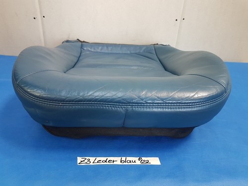 BMW Z3 Roadster Bei Fahrer Sitz Kissen Unterteil Leder blau ohne Sitzheizung – Bild 3