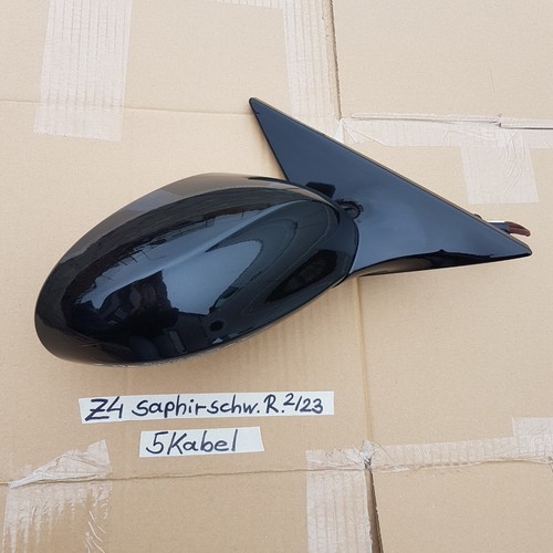 BMW Z4 E85 Seiten Außen Spiegel + Motor RECHTS black saphir schwarz shadow line – Bild 1