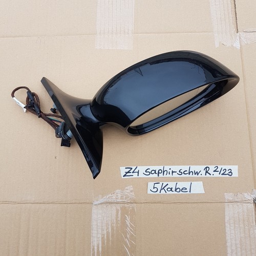 BMW Z4 E85 Seiten Außen Spiegel + Motor RECHTS black saphir schwarz shadow line – Bild 2