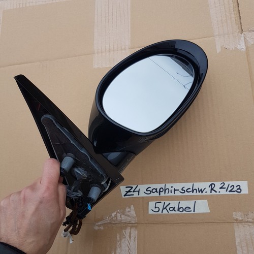 BMW Z4 E85 Seiten Außen Spiegel + Motor RECHTS black saphir schwarz shadow line – Bild 3
