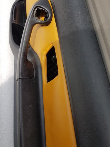 BMW Z3 Roadster Tür Verkleidung Türtafel Leder schwarz gelb nappa sun mit Griff – Bild 13