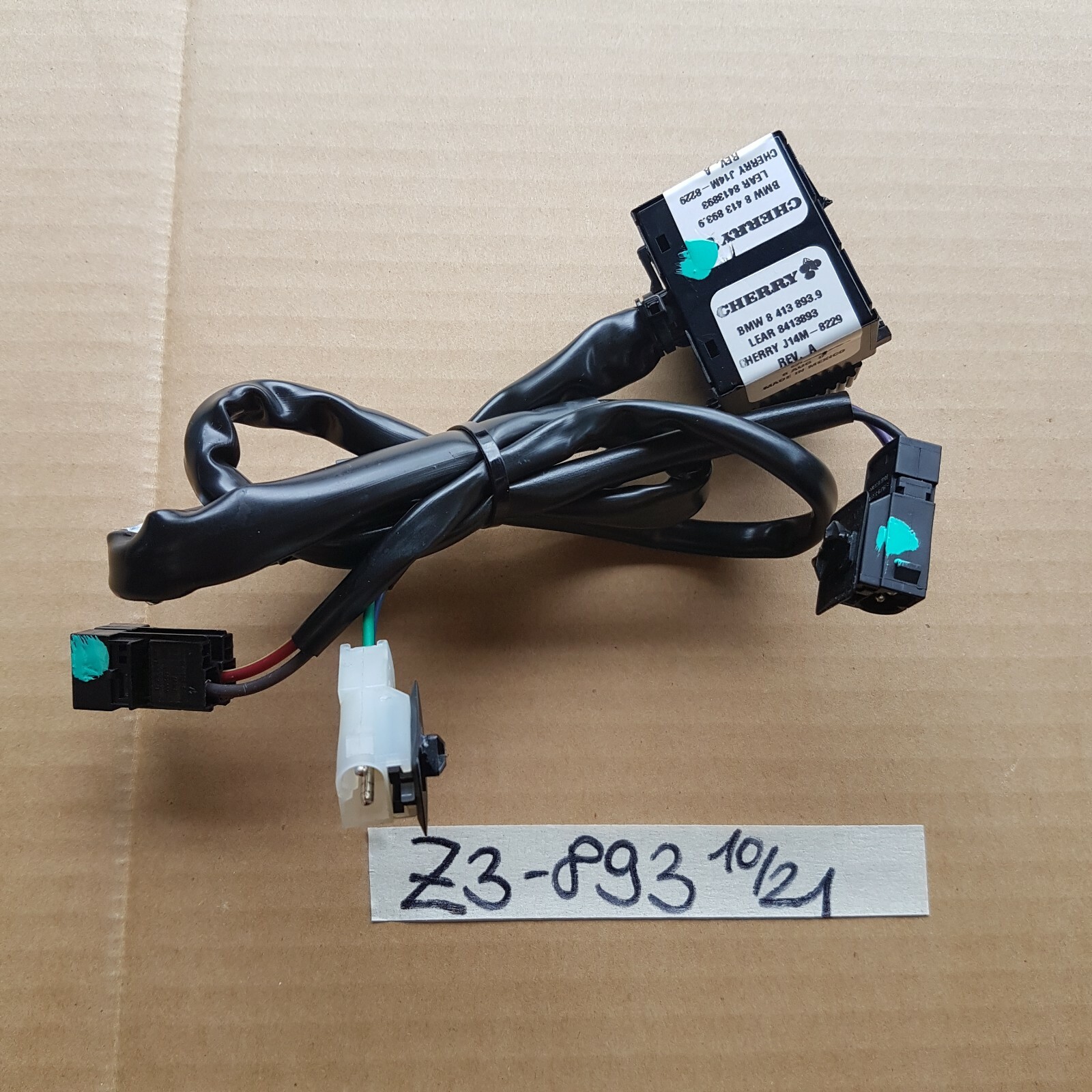 BMW Z3 Fahrer Sitz Kabel Stecker Höhen Verstellung Schalter 8413893 Heizung – Bild 2