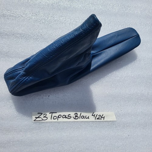 BMW Z3 Roadster Abdeckung für Handbremshebel Leder Sack Handbremse Blau RHD – Bild 4