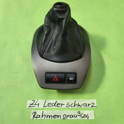 BMW Z4 E85 Schaltsack Leder Manschette Black Blende Schaltkulisse Grau 7026221 – Bild 1