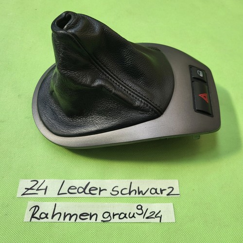 BMW Z4 E85 Schaltsack Leder Manschette Black Blende Schaltkulisse Grau 7026221 – Bild 2