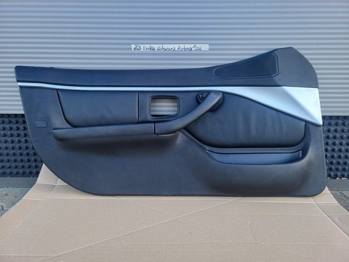 BMW Z3 Tür Verkleidung Leder Schwarz LINKS + Griff + Chrom Leiste Airbag-Klappe – Bild 1