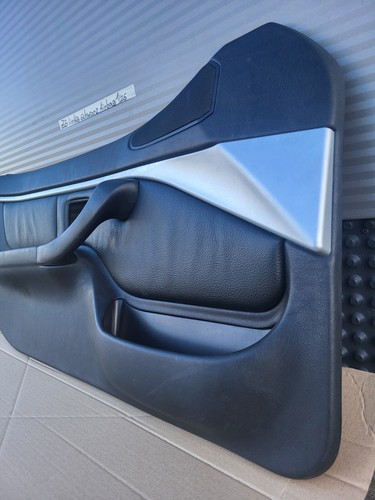 BMW Z3 Tür Verkleidung Leder Schwarz LINKS + Griff + Chrom Leiste Airbag-Klappe – Bild 3