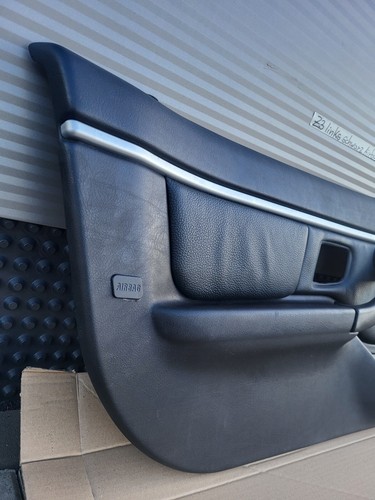 BMW Z3 Tür Verkleidung Leder Schwarz LINKS + Griff + Chrom Leiste Airbag-Klappe – Bild 4