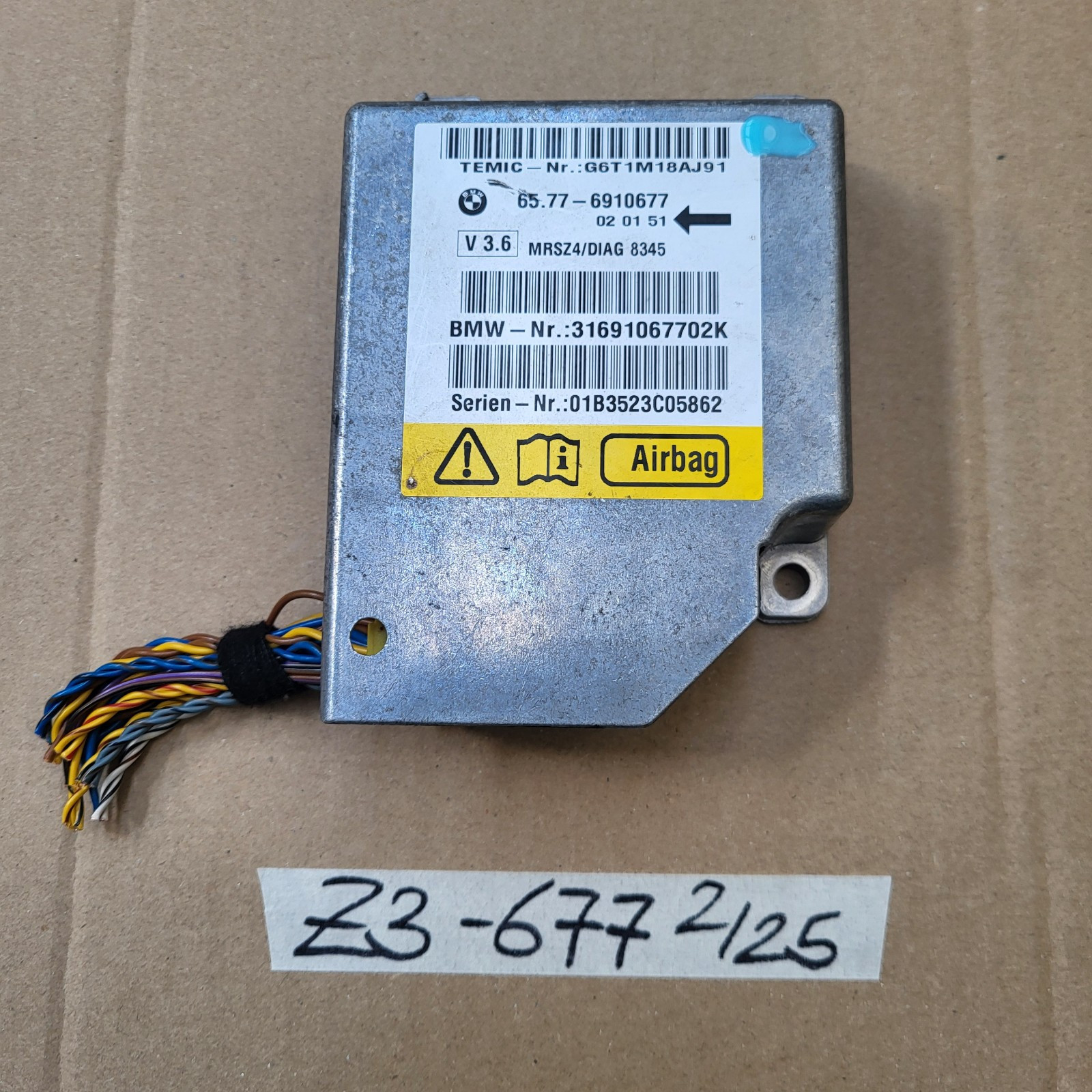 BMW Z3 Roadster Facelift Steuergerät Airbag Sensor AB Modul 6910677 ABHOLUNG – Bild 1