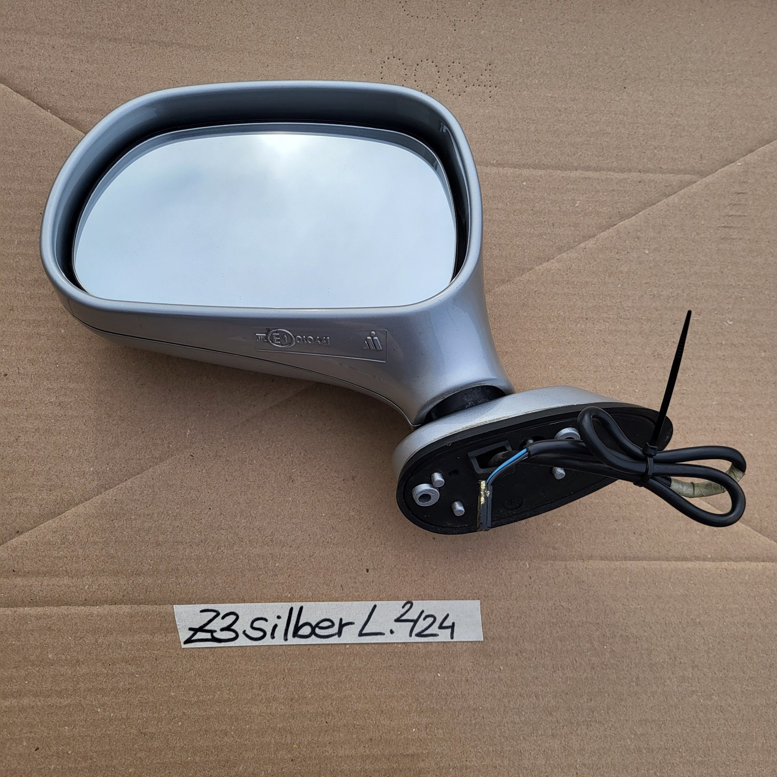 BMW Z3 Roadster Seiten Außen Spiegel Glas + Motor LINKS Titan Silber Metallic – Bild 2