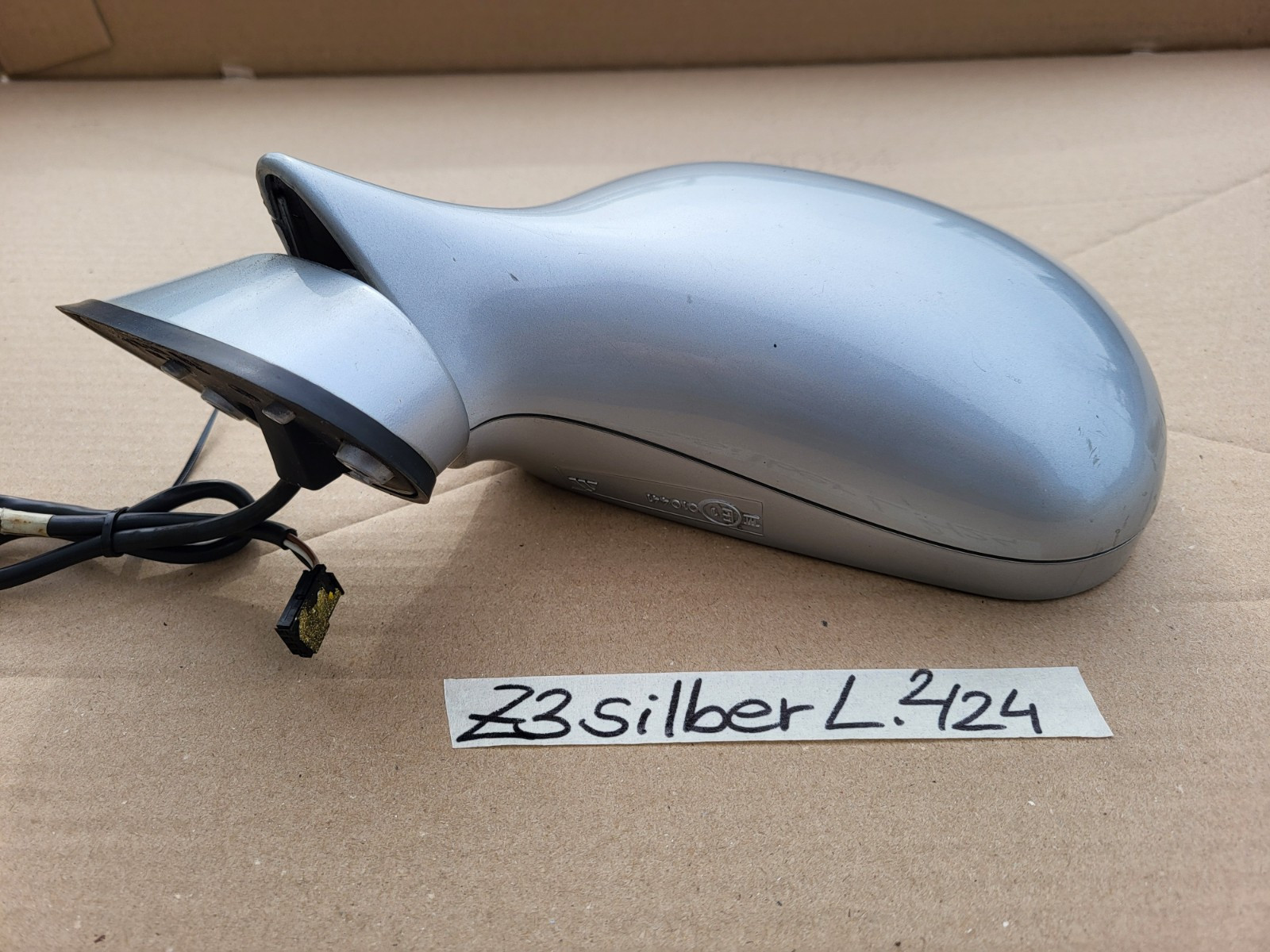 BMW Z3 Roadster Seiten Außen Spiegel Glas + Motor LINKS Titan Silber Metallic – Bild 6