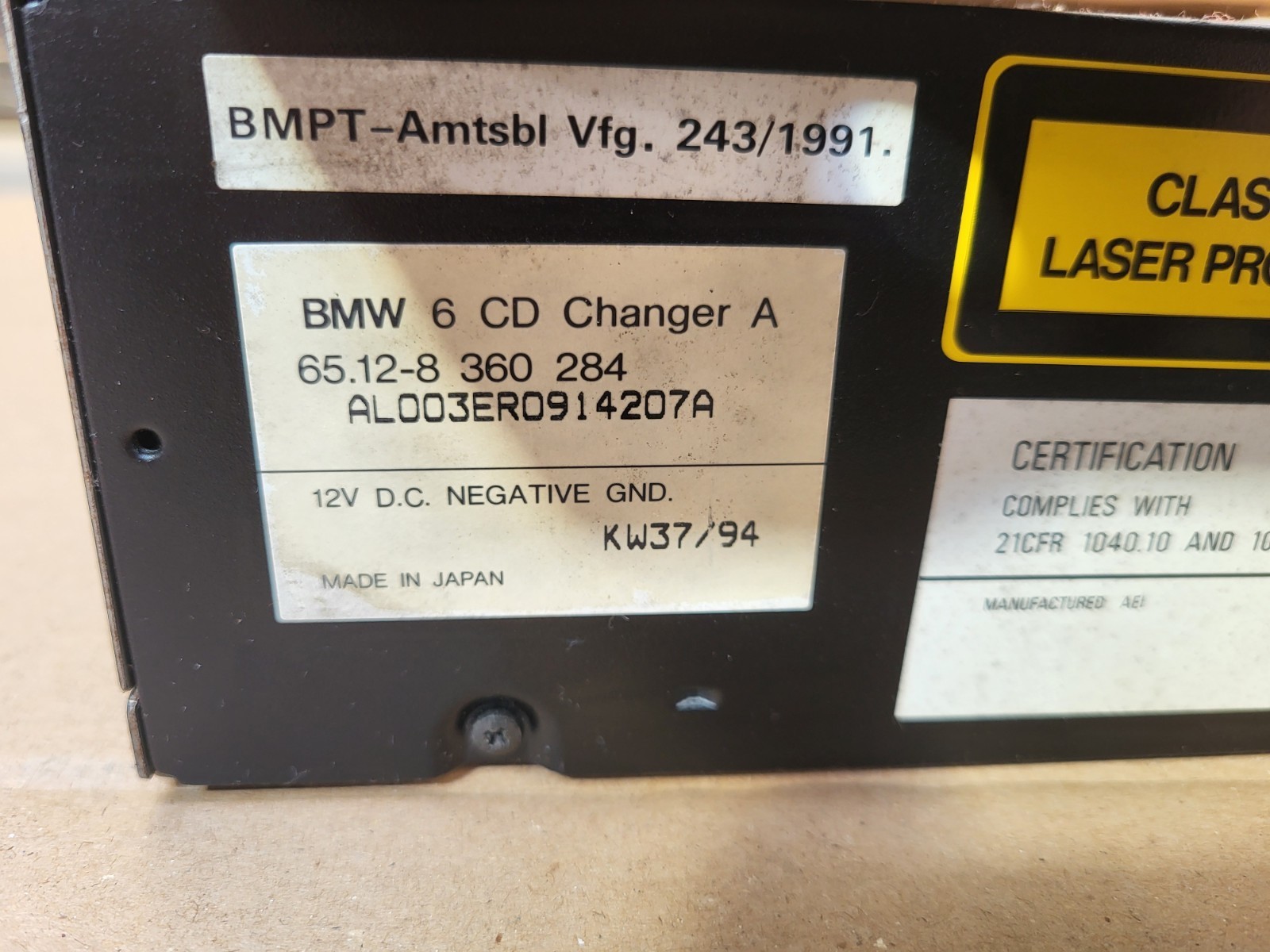 BMW Z3 Roadster Coupe CD Wechsler 8360284 + 6 Fach Magazin Changer DEFEKT – Bild 8