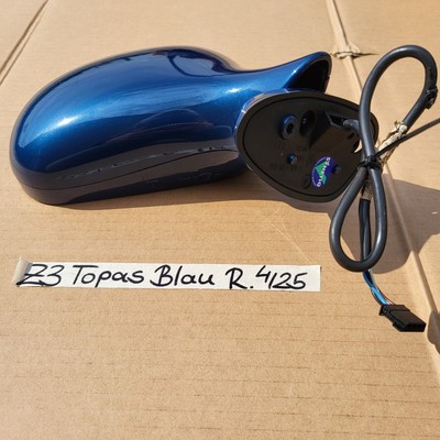 BMW Z3 Roadster Seiten Außen Spiegel Gehäuse Glas Motor RECHTS Topas Blau