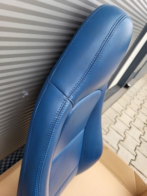 BMW Z3 Roadster Fahrer Sitz Oberteil Leder blau Rückenlehne Bezug  Polster LINKS – Bild 10