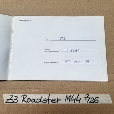 BMW Z3 Bordmappe Handbuch Betriebsanleitung + Service Heft Englisch M44 Motor – Bild 4