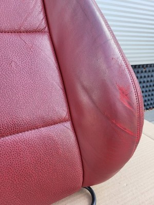 BMW Z3 Roadster Fahrer Sitz Oberteil Leder rot Rückenlehne Polster Sitzheizung – Bild 10