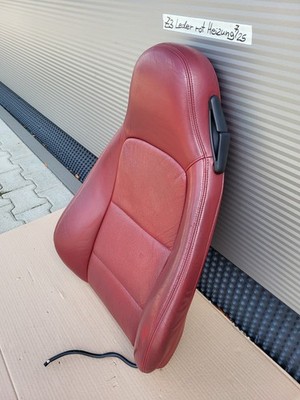 BMW Z3 Roadster Fahrer Sitz Oberteil Leder rot Rückenlehne Polster Sitzheizung – Bild 3