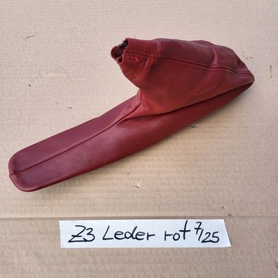 BMW Z3 Roadster Abdeckung für Handbremshebel Leder Sack Handbremse RHD Rot – Bild 1