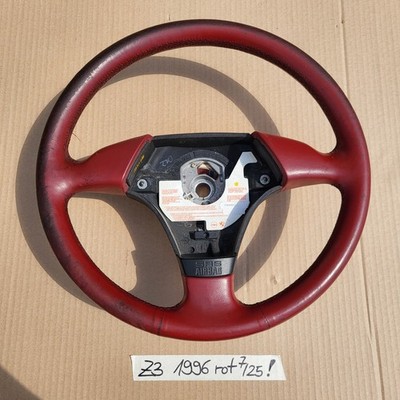BMW E31 E34 E36 E39 Z3 Lenkrad 1093354 Leder Lenker Rot + Fahrer Airbagmodul – Bild 2