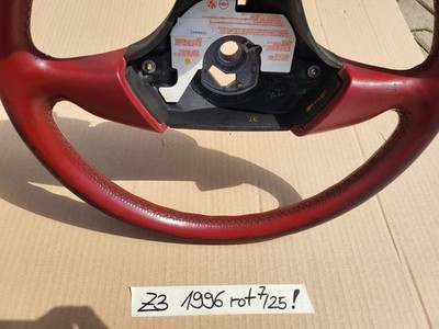 BMW E31 E34 E36 E39 Z3 Lenkrad 1093354 Leder Lenker Rot + Fahrer Airbagmodul – Bild 9
