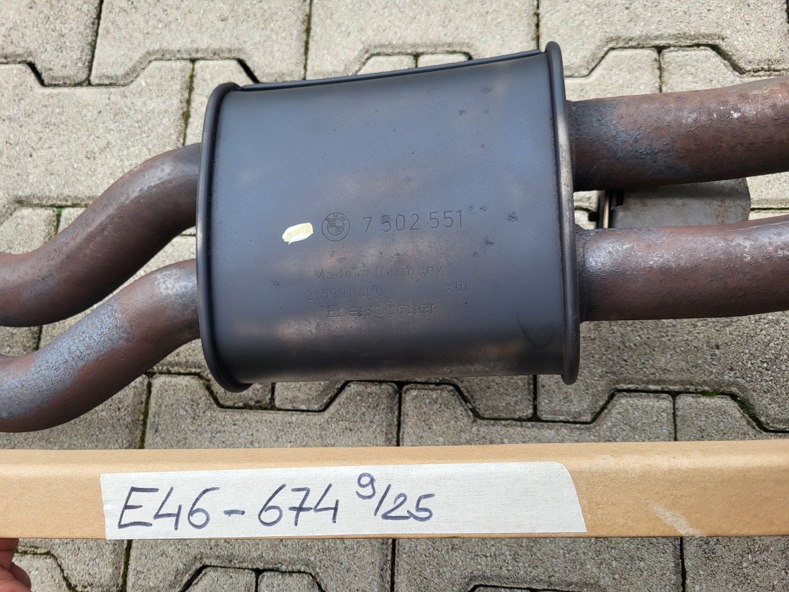 BMW E46 Auspuff Endschalldämpfer Endtopf + Mittelschalldämpfer 7502674 ABHOLUNG – Bild 4