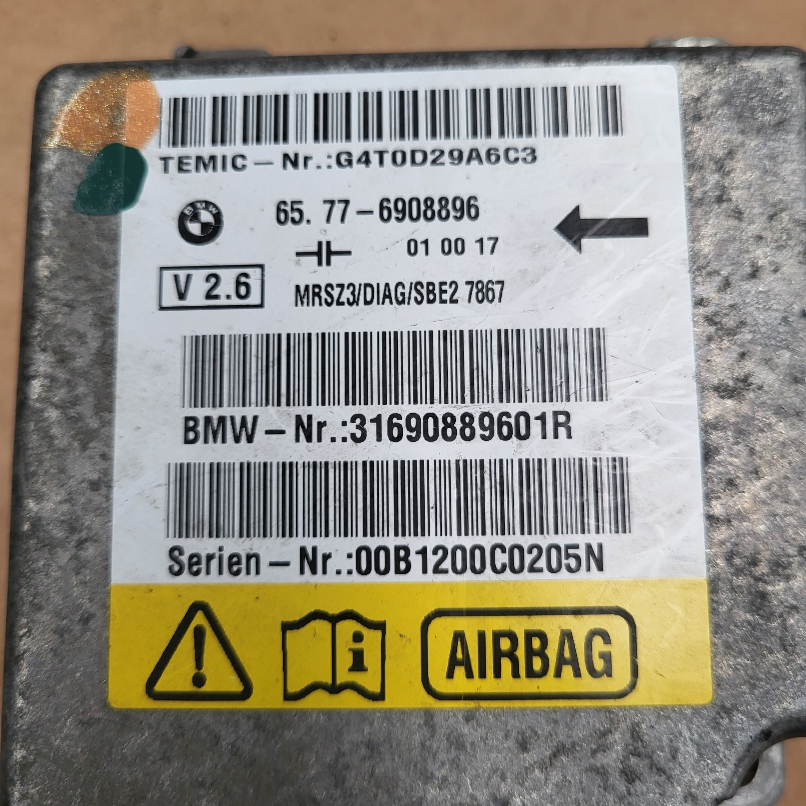 BMW Z3 Roadster Facelift Steuergerät Airbag Sensor AB Modul 6908896