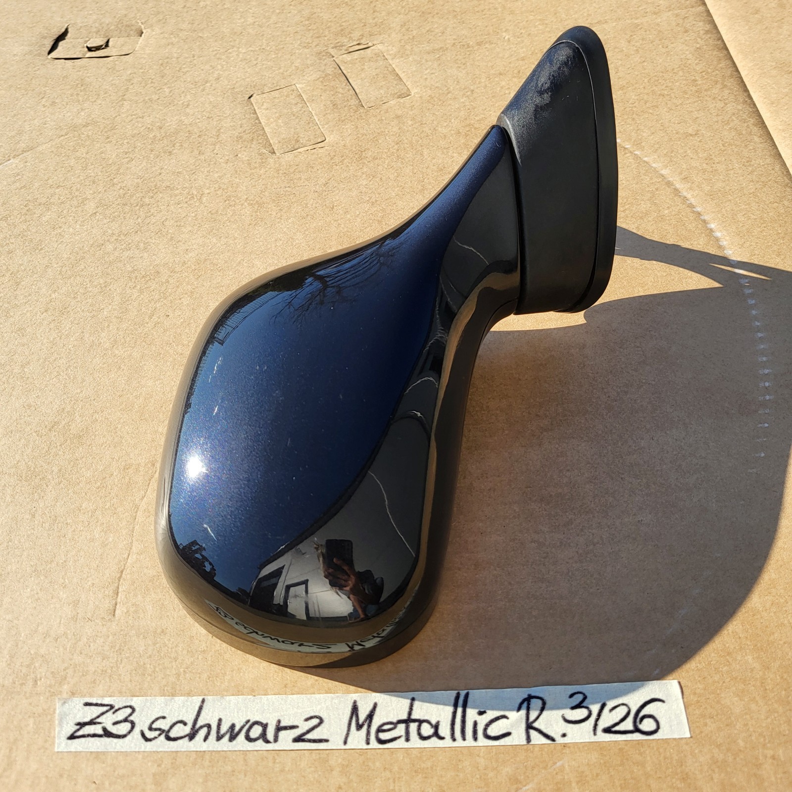 BMW Z3 Roadster + Coupe Seiten Außen Spiegel Glas Motor RECHTS Schwarz Metallic – Bild 2