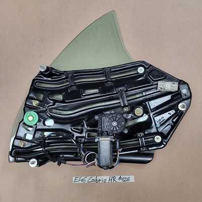 Original BMW E46 Cabrio Fensterheber Mechanismus + Motor + Scheibe Hinten RECHTS