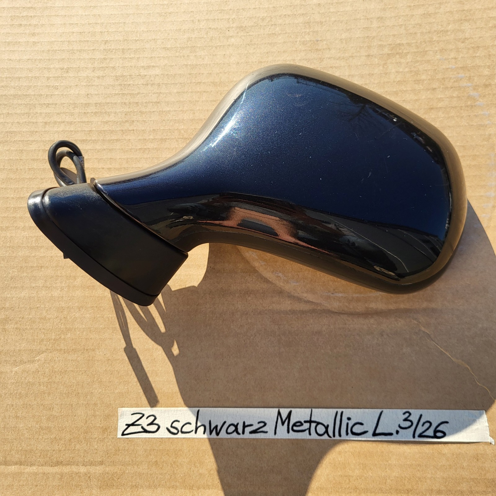 BMW Z3 Roadster + Coupe Seiten Außen Spiegel Glas Motor LINKS Schwarz Metallic – Bild 1