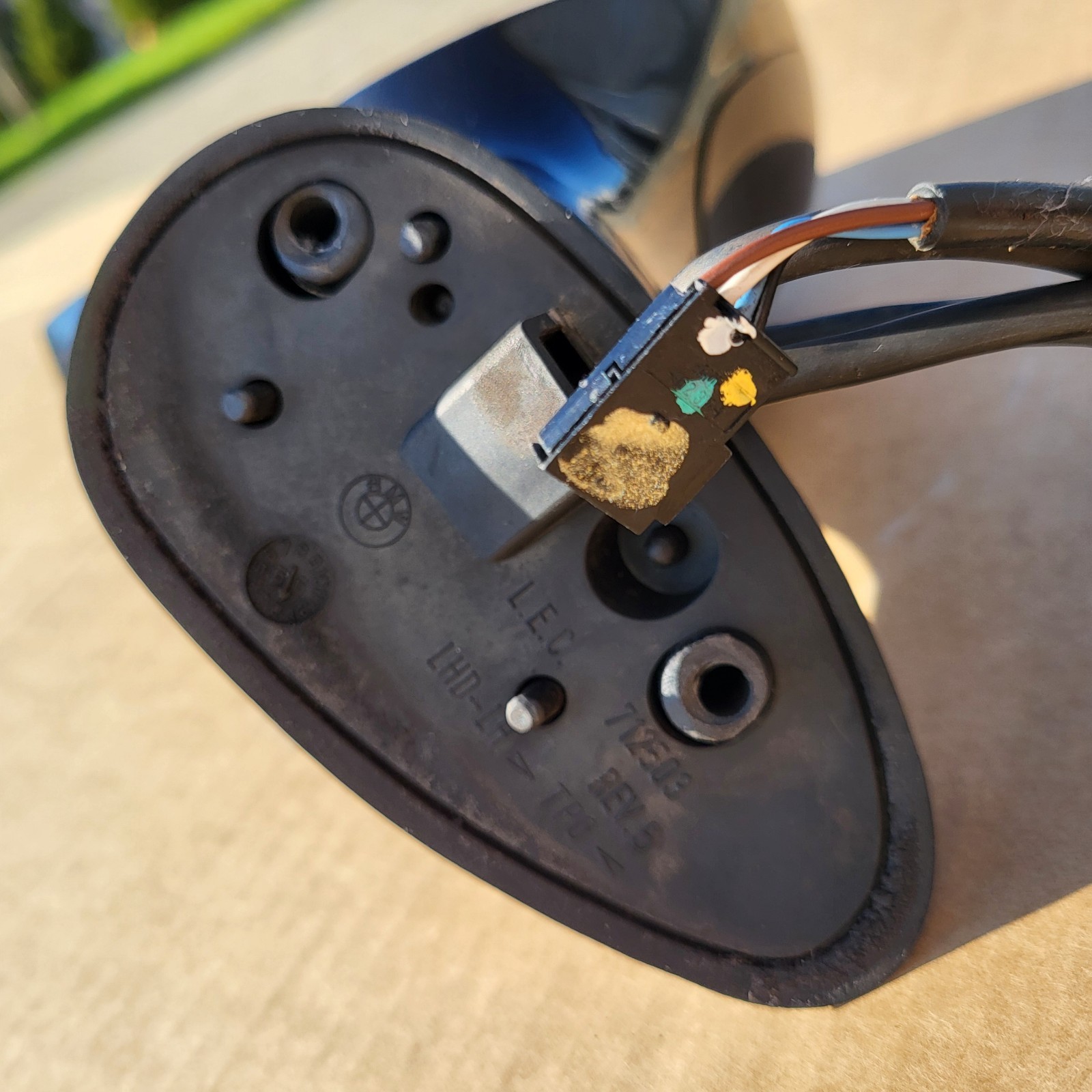 BMW Z3 Roadster + Coupe Seiten Außen Spiegel Glas Motor LINKS Schwarz Metallic – Bild 3