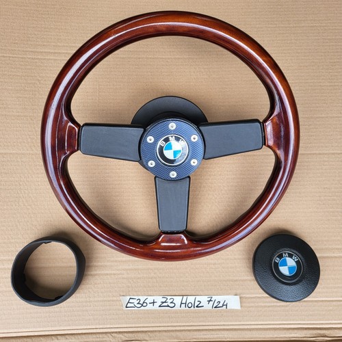 BMW E30 + Z1  + Z3 Holz Lenkrad mit Leder / Classic Lenker