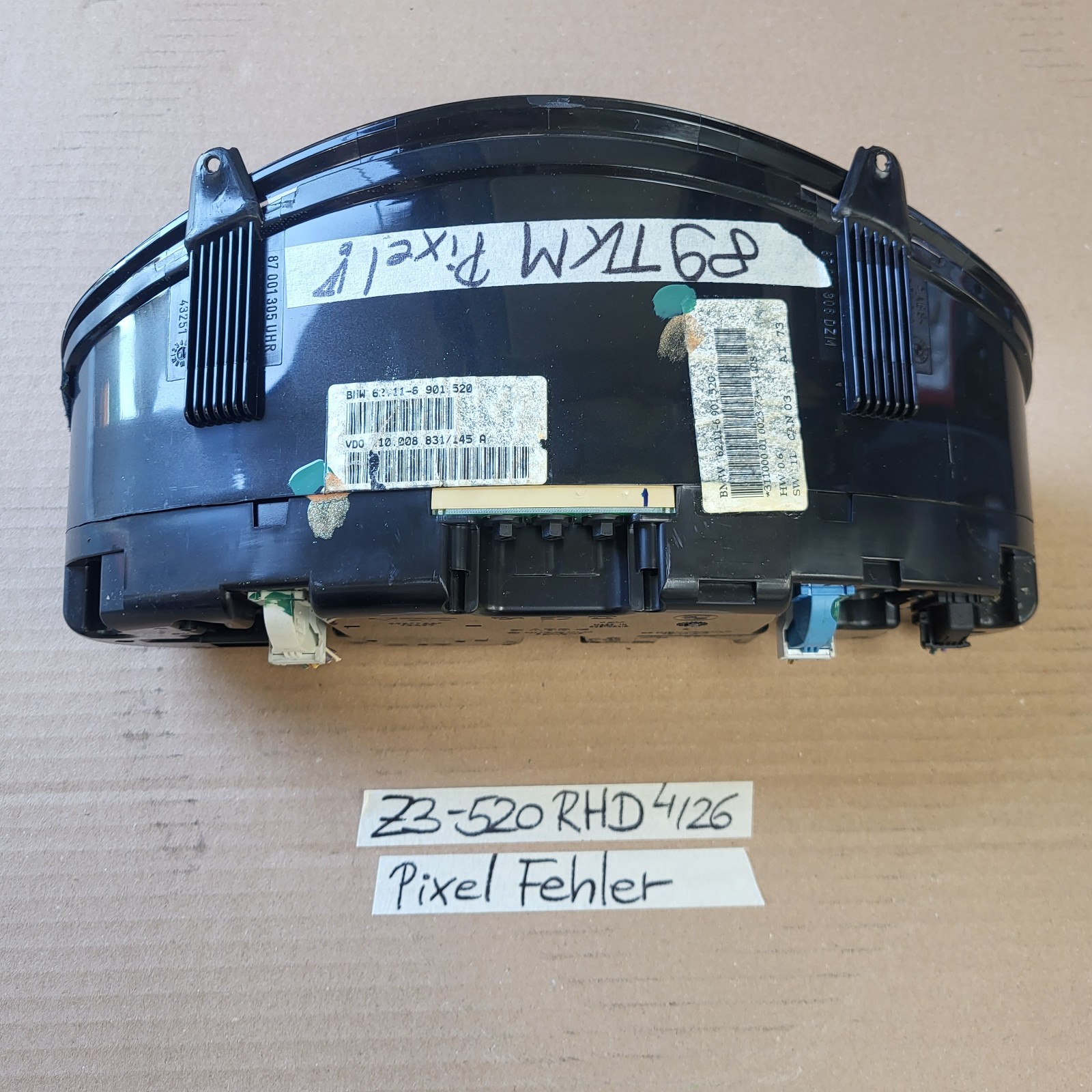 BMW Z3 Roadster Meilen Tacho Scheibe Instrument Tachometer 6901520 Pixel Fehler