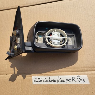 BMW E36 Cabrio Coupe Außen Seiten Spiegel Schwarz + Motor OHNE Spiegelglas