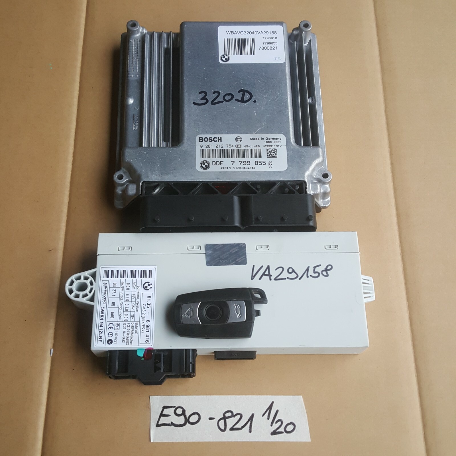 BMW E90 E91 E92 E87 MotorSteuergerät 163 PS  320 Diesel 7800821 M47  EWS Modul