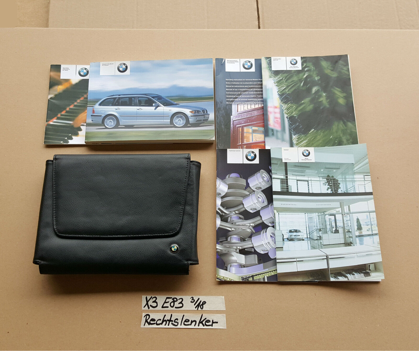 BMW X3 E83 Bord Mappe Leder Betriebsanleitung Service Heft english handbook  ‣ KFZ Store